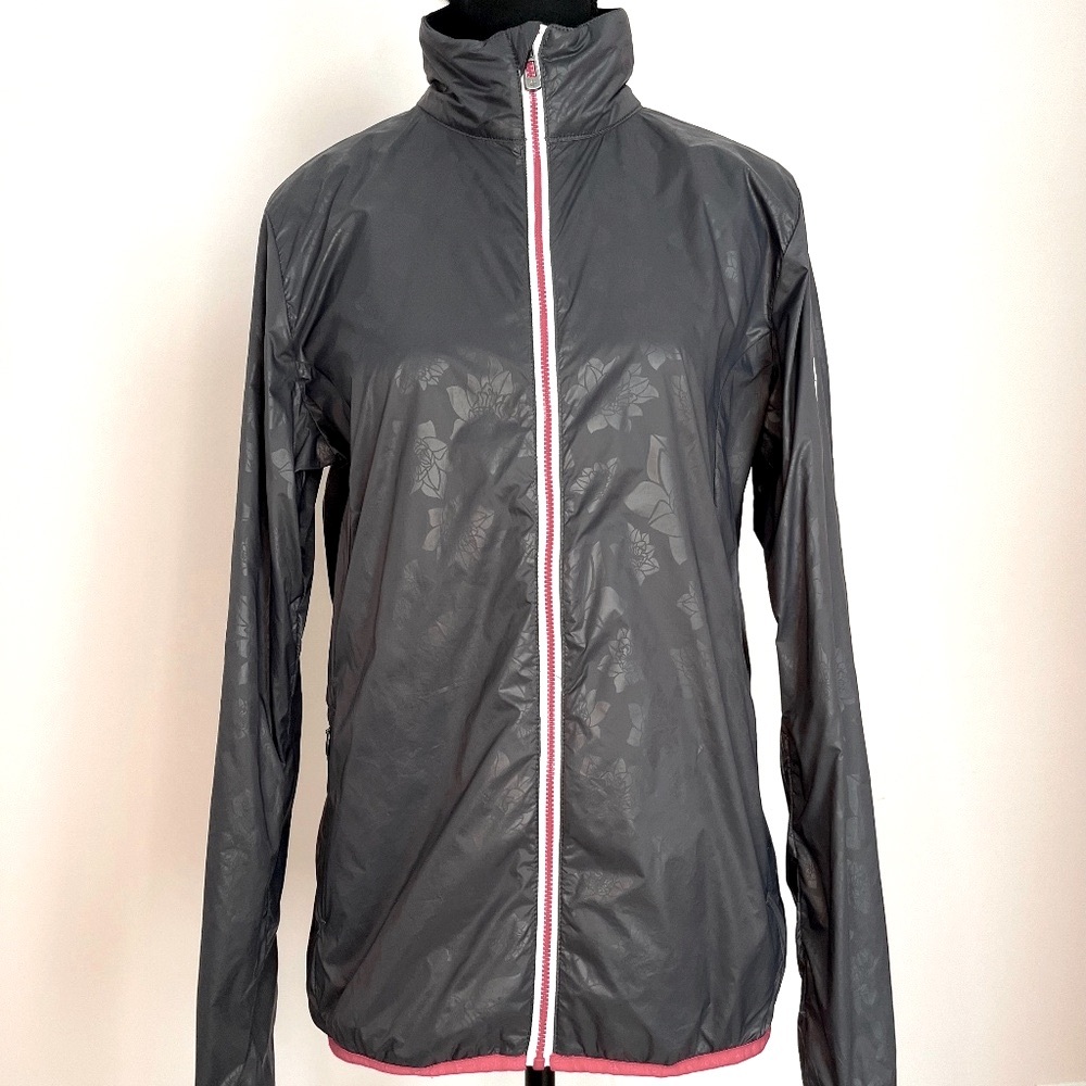 Grey Windbreaker with Pink Trim